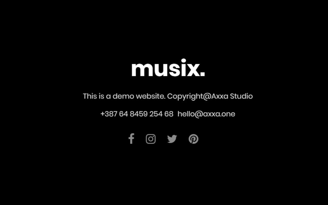 Footer Image, website of Musix Brand