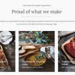 Slice of the webpage made for Italian Restaurant