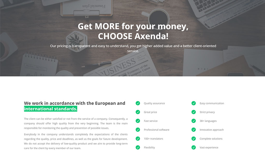 axenda international standards